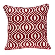 Nassau Collection 20" Red and White Ogee Throw Pillow