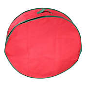 Northlight 36" Red and Green Christmas Wreath Storage Bag