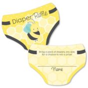 Big Dot of Happiness Honey Bee - Diaper Shaped Raffle Ticket Inserts - Baby Shower Activities - Diaper Raffle Game - Set of 24