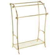mDesign Large Metal Bathroom Towel Rack Holder - 3 Tier Storage