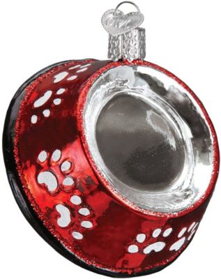 Old World Christmas 32285 Glass Blown Dog Bowl Ornament