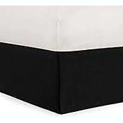 SHOPBEDDING Tailored Velvet Bed Skirt with Split Corner 14inch Drop-Queen, Black Modern Dust Ruffle, High-End