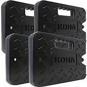 Kona XL 4 lb. Black Ice Pack for Coolers - Extreme Long Lasting (-5C) Gel, Just Add Water Before First Use - Refreezable, Reusable (4 Pack)