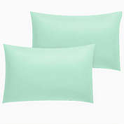 PiccoCasa Soft Pillowcase 2 Pack Brushed Microfiber Pillow Cases Weave for 90 Gsm Ployester King Size Wrinkle, Mint Pillowcases Pillow Protector Covers