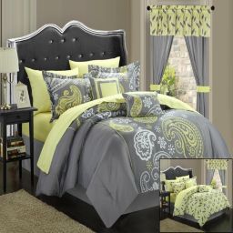 Chic Home Olivia Paisley Print Mega 20 Pieces Comforter Bed In A Bag Set - King 104