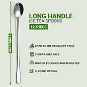 Stock Preferred Long Stainless Steel Ice Cream Cocktail Teaspoons 12 pcs 9&#39;&#39;