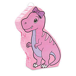 Blue Panda Pink Dinosaur Pinata for Girls T-Rex Themed Birthday Party Supplies(16.5 x 13 x 3 In)