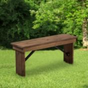 Flash Furniture HERCULES Series 40'' x 12'' Antique Rustic Solid Pine Folding Farm Bench