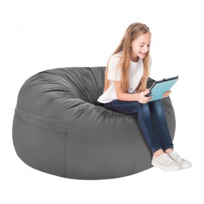 folder Perceptual Category Costway 3 Feet Bean Bag Chair with Microfiber Cover and Independent Sponge  Filling-Gray | Bed Bath & Beyond