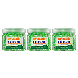 My Bad! Odor Eliminator Gel Beads 12 Oz - Summer Rain (3 Pack) Air Freshener - Eliminates Odors In Bathroom, Pet Area, Closets
