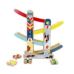 Leo & Friends Wooden Ramp Racer Track with 4 Race Cars Included   Bright Colored At-Home Racer Track for Toddlers, Kids Ages 1 Through 5   Perfect Educational Kid's Gift for Birthdays, Holidays & More