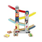 Leo & Friends Wooden Ramp Racer Track with 4 Race Cars Included   Bright Colored At-Home Racer Track for Toddlers, Kids Ages 1 Through 5   Perfect Educational Kid&#39;s Gift for Birthdays, Holidays & More