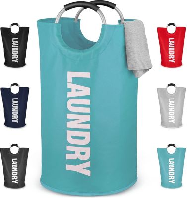 Zulay Kitchen Collapsible Laundry Basket with Handles - Teal