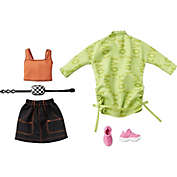 Barbie Fashions 2-Pack Clothing Set, 2 Outfits Doll Includes Green Sweatshirt Dress