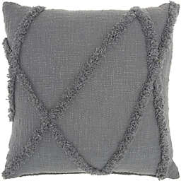 HomeRoots Home Decor. Boho Chic Gray Textured Lines Throw Pillow.
