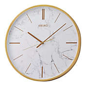 Seiko 16" Carrara Wall Clock, Gold & White