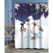 Carnation Home Fashions "Ice Dancers" Fabric Shower Curtain - Multi 70" x 72"