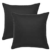 PiccoCasa Pillow Covers Set of 2, Throw Cushion Case Holiday Decorative Cotton Canvas Pillowcases for bedroom Living room Sofa Party, Black, 18"x18"