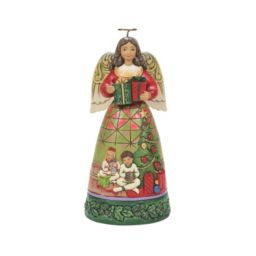 Enesco Jim Shore Heartwood Creek Christmas Morning Angel Figurine 6.3 In 6011163