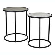 Cheungs Decorative Set of 2 Light And Dark Gray Wooden Side Tables