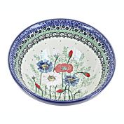 Blue Rose Polish Pottery Ceramika Artystyczna Cereal Bowl