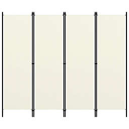 vidaXL 4-Panel Room Divider Cream White 78.7