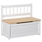 Halifax North America 2-In-1 Kids Toy Chest Storage Box with Seat Bench Cabinet Chunk Cube with Safety Pneumatic Rod White