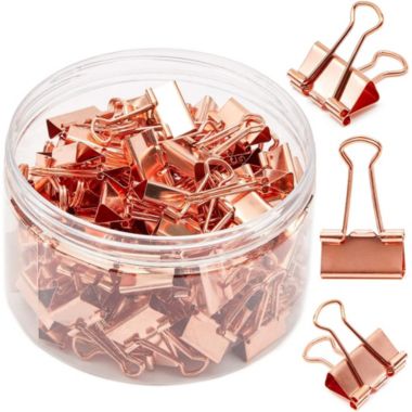 Bright Creations Rose Gold Binder Clips for Files, Documents, Modern Office Supplies (0.75 In, 100 Pack). View a larger version of this product image.