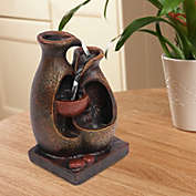 Stock Preferred Indoor Tabletop Water Fountain Resin Flower Vase