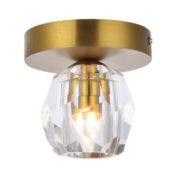 Elegant Lighting Contemporary Eren Flush Mount with 1 Light Ceiling Fixture for Living Room, Kitchen, Bedroom & Hallway, Gold