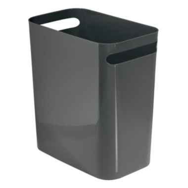mDesign Plastic Rectangular Large 2.5 Gallon Trash Can Wastebasket - Dark Gray. View a larger version of this product image.
