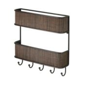 mDesign Wall Mount 2 Tier Metal Woven Mail Organizer Storage Basket