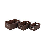 Jessar - Fabric Storage Basket, Set of 3, Brown