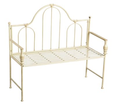 Evergreen Distressed White Headboard, Distressed White Metal Bed Frame