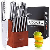 Rainbean  Kitchen Knife Set, 15 Piece Knife Sets with Block Chef Knife Stainless Steel Hollow