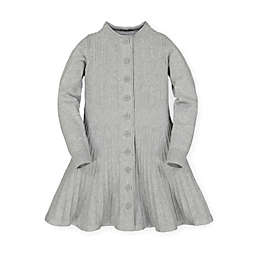 Hope & Henry Girls' Button Front Sweater Dress (Grey, 18-24 Months)