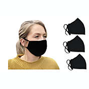 Flash 3pc Set Black Washableable Cotton Face Mask