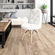 Flash Furniture Calvin Shaggy Dog White Accent Chair