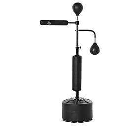 Soozier 3-in-1 Boxing Punching Bag Stand with 2 Speedballs, 360° Relax Bar, & PU-Wrapped Bag & Adjustable Height