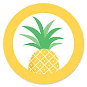 Big Dot of Happiness Tropical Pineapple - Summer Party Circle Sticker Labels - 24 Count