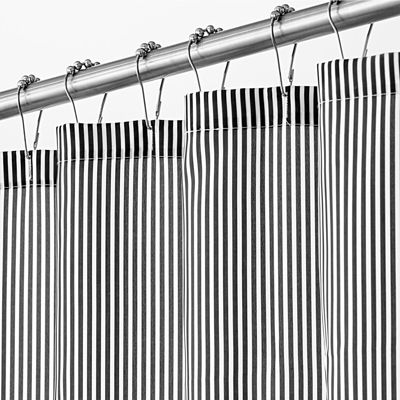mDesign Black & White Shower Curtain