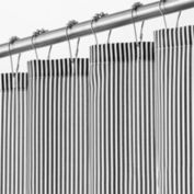 mDesign Black & White Shower Curtain