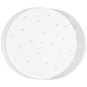 Juvale 100 Pack Bamboo Steamer Liners, 10-Inch Parchment Paper Rounds with Holes for Air Fryer Basket (White)