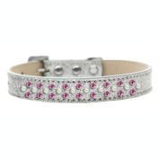 Mirage Pet Products Sprinkles Ice Cream Dog Collar Pearl and Bright Pink Crystals Size 18, Silver