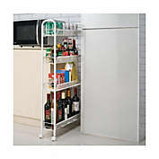Stock Preferred Slim Slide Out Storage Tower Pantry Portable Rolling Laundry 4 Tiers