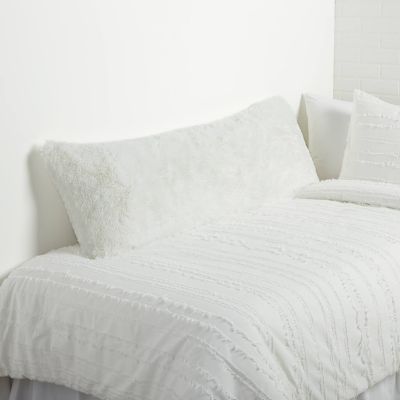 Details about   Room Essentials Textured Shaggy Long Faux Fur Body Pillow Cover Black & White 