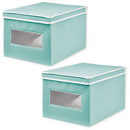 mDesign Soft Fabric Closet Storage Organizer Box, Large, 2 Pack