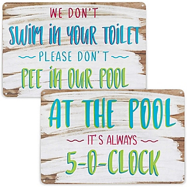 Farmlyn Creek 2 Pack Funny Outdoor Pool Signs and Decor, Summer Party  Supplies (12 x 8 in) | Bed Bath & Beyond