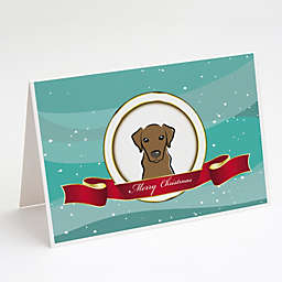 Caroline's Treasures Chocolate Labrador Merry Christmas Greeting Cards and Envelopes Pack of 8 7 x 5