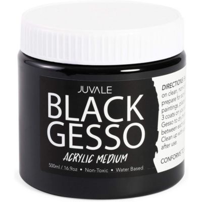Juvale Gesso Acrylic Paint for Arts & Crafts (16.9oz, 500ml, Black)